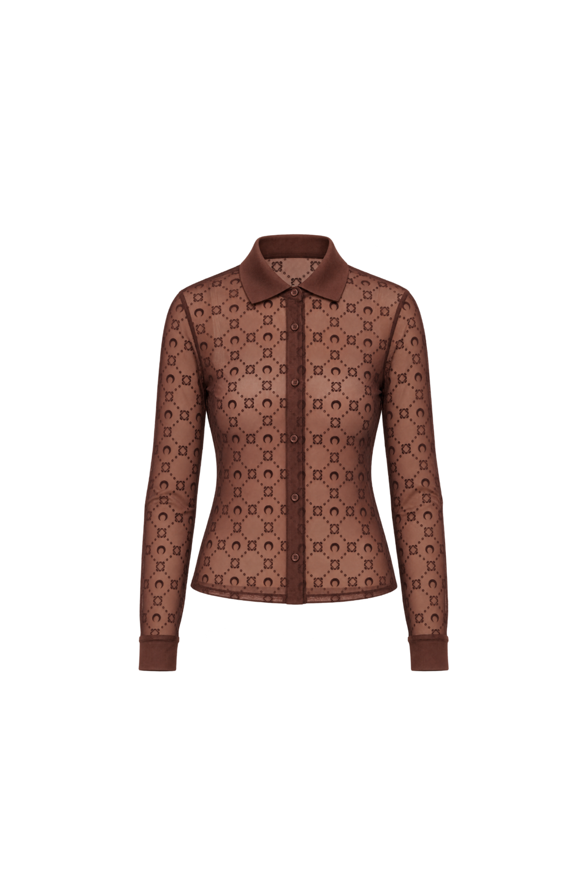 MOONOGRAM Mesh 植绒长袖 Polo 衫